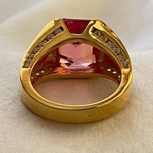 Sunset Padparadscha Sapphire Baguette 7.10ct Size 6 - Picture 5 of 11